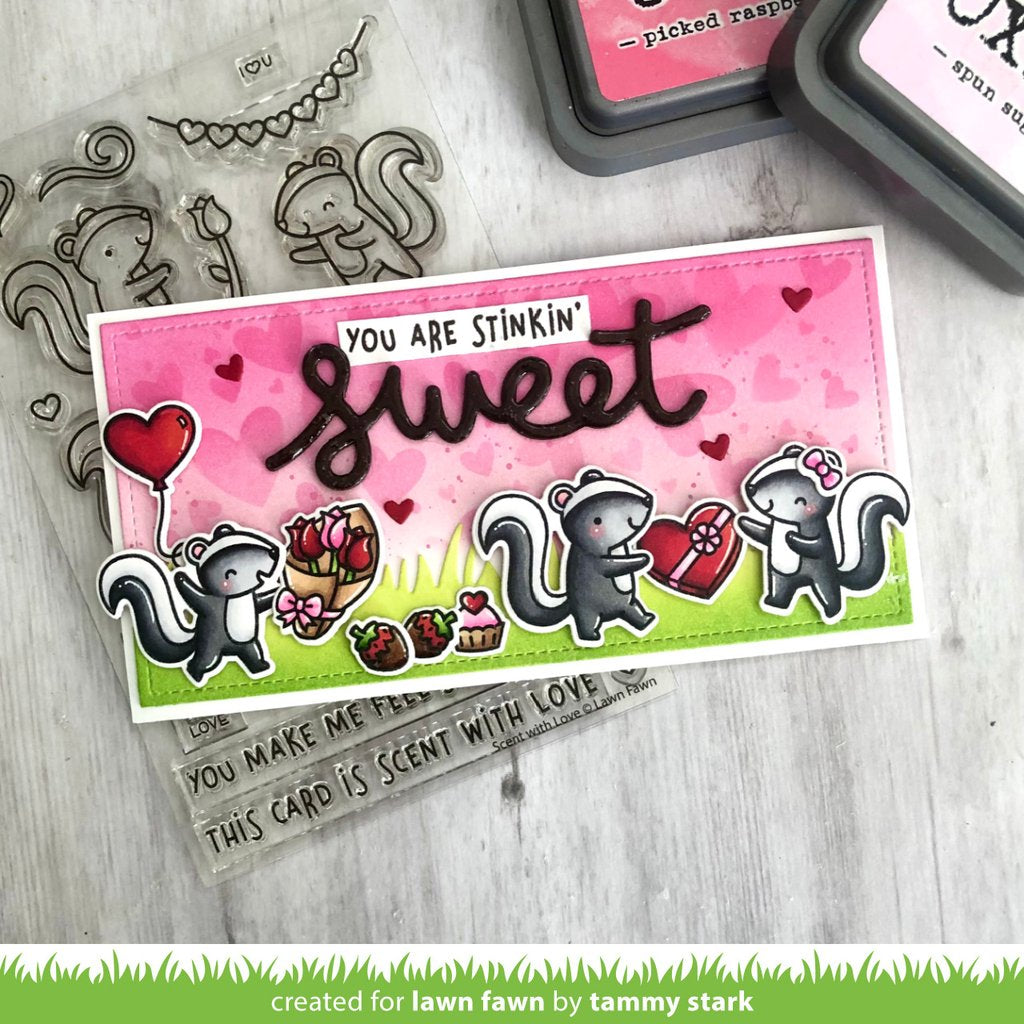 Lawn Fawn SCENT WITH LOVE Clear Stamps 21pc Scrapbooksrus