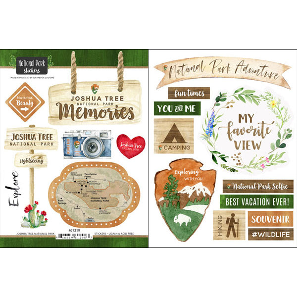 National Park JOSHUA TREE Stickers 18 pc Scrapbook Customs Scrapbooksrus