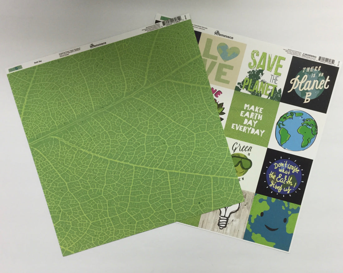 Reminisce EARTH DAY Paper Pack 2pc Scrapbooksrus