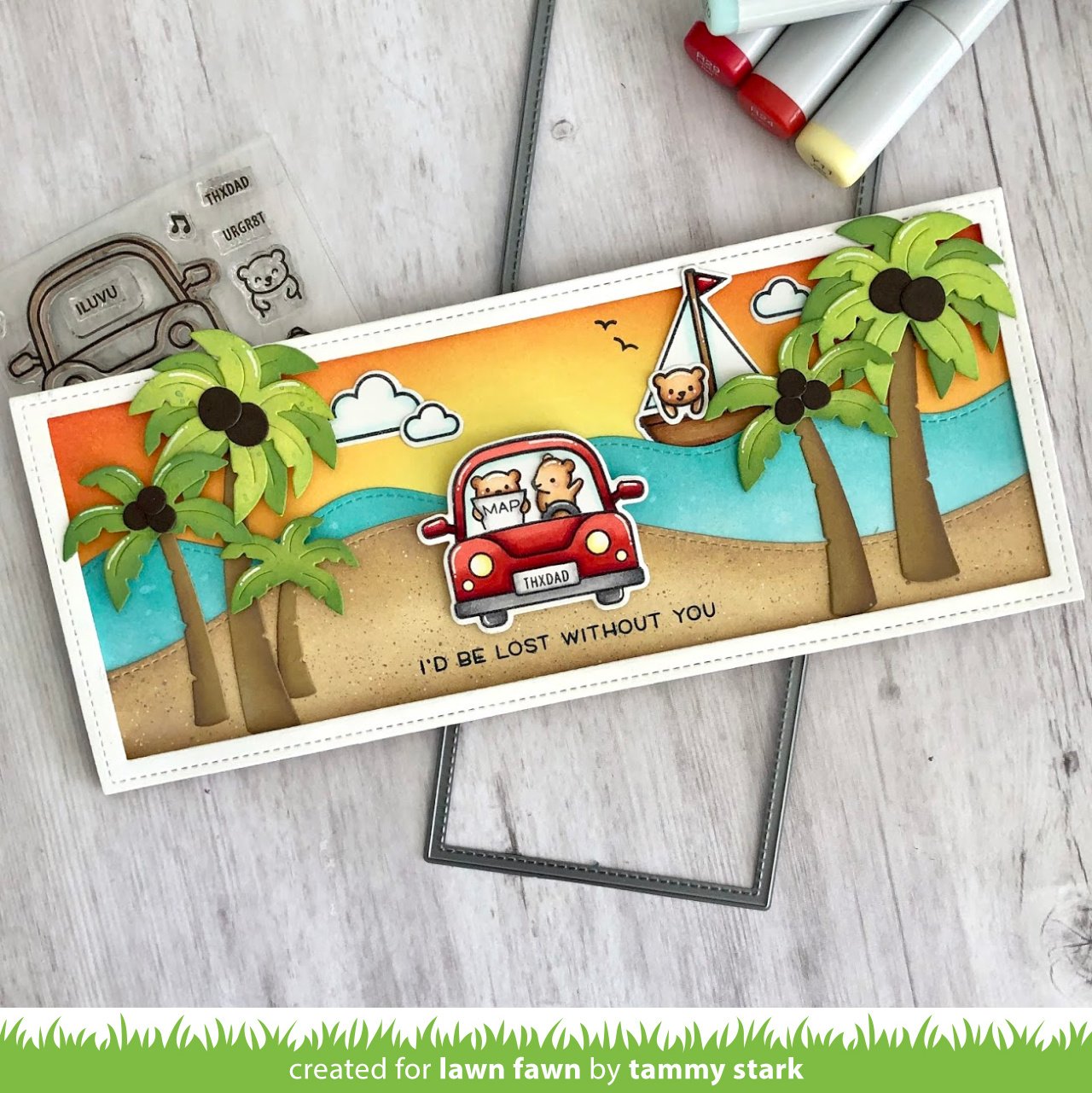 Lawn Fawn CAR CRITTERS Clear Stamps 4"X3" Scrapbooksrus