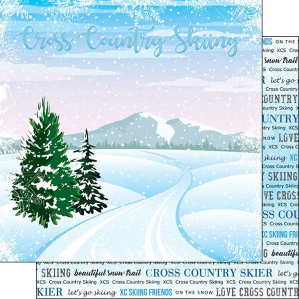 Scrapbook Customs CROSS COUNTRY SKIING WINTER ADVENTURES 12X12 Sports Sheet Scrapbooksrus