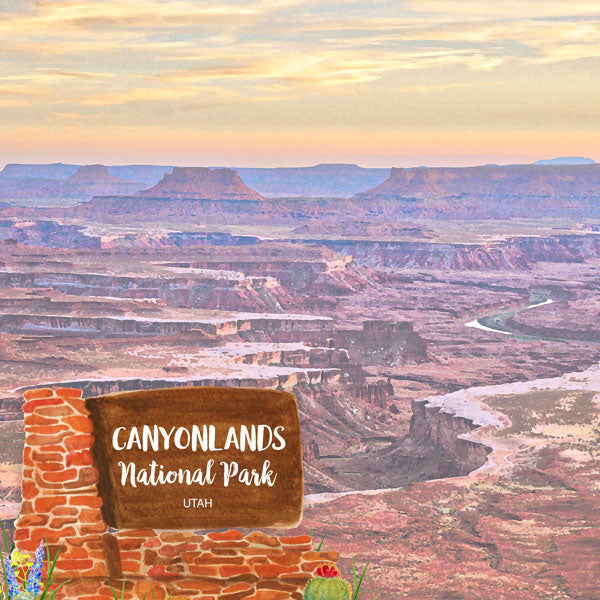 CANYONLANDS National Park Watercolor 12"X12" Scrapbook Paper Scrapbooksrus