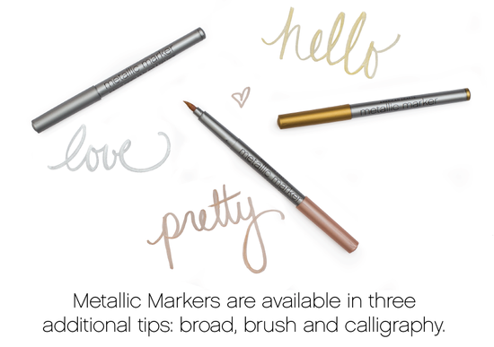 American Crafts METALLIC MARKERS Medium Point 3pc. Scrapbooksrus