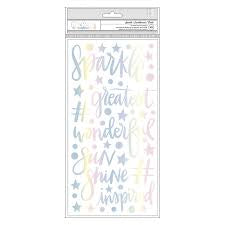 American Crafts Shimelle Thickers SPARKLE CITY Foil Foam Phrase Stickers Scrapbooksrus