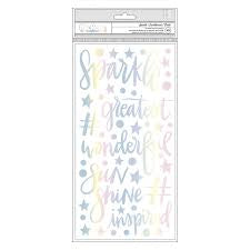 American Crafts Shimelle Thickers SPARKLE CITY Foil Foam Phrase Stickers Scrapbooksrus 