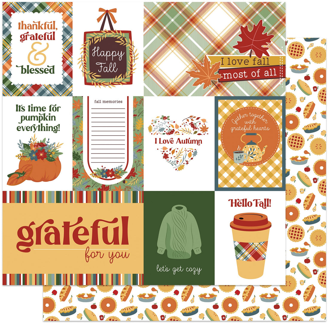 Photoplay Autumn Greetings HAPPY FALL 12X12 Scrapbook Paper Scrapbooksrus