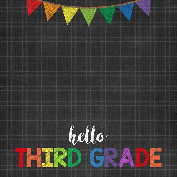 HELLO SCHOOL 12"X12" Paper Kît 14pc Scrapbook Customs Scrapbooksrus