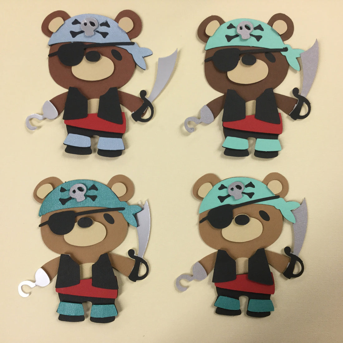 Teddy Bear PIRATE Die Cut EmbellishmentScrapbooksrus 