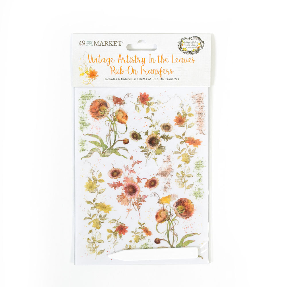 49 and Market Vintage Artistry IN THE LEAVES Rub-On Transfers Scrapbooksrus