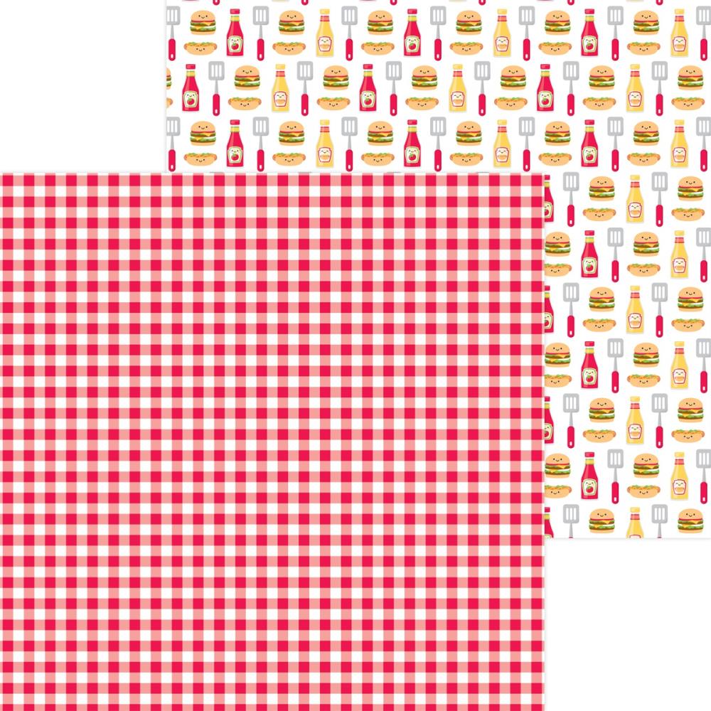 Doodlebug BAR B CUTE Paper Pack 12"X12" 13pc Scrapbooksrus
