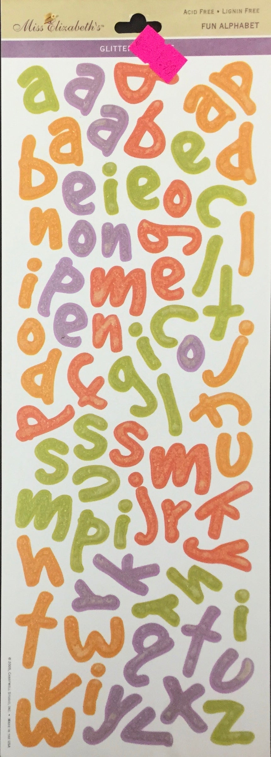 Miss Elizabeth’s FUN ALPHABET Glitter Stickers Scrapbooksrus