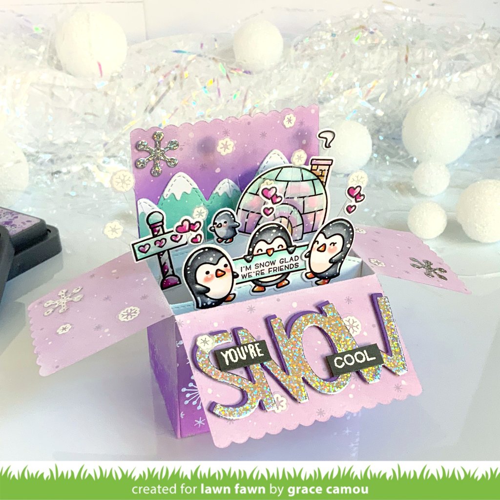 Lawn Cuts PENGUIN PARTY Custom Craft Dies 15pc Scrapbooksrus