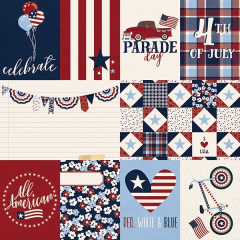 Simple Stories Hometown USA 3x4 & 4x6 ELEMENTS 12x12 Scrapbook Paper Scrapbooksrus
