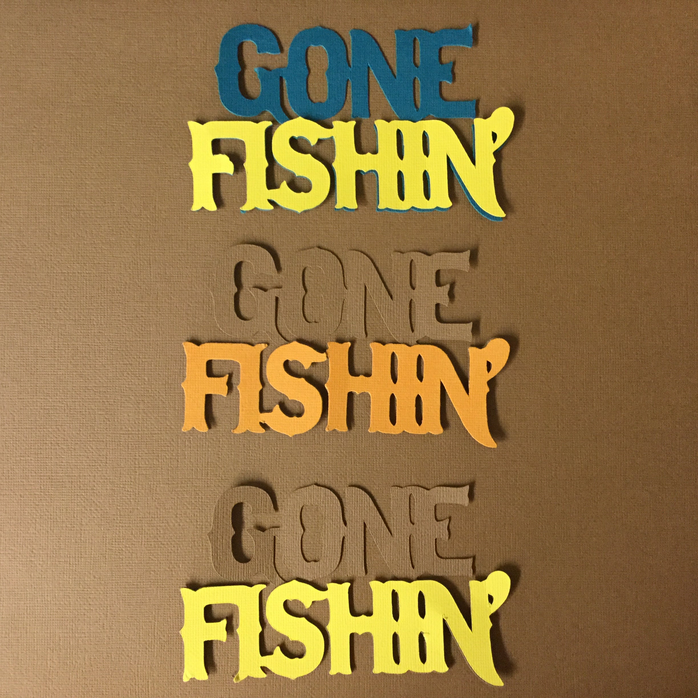 GONE FISHING Camping Custom Scrapbook Die Cuts Scrapbooksrus