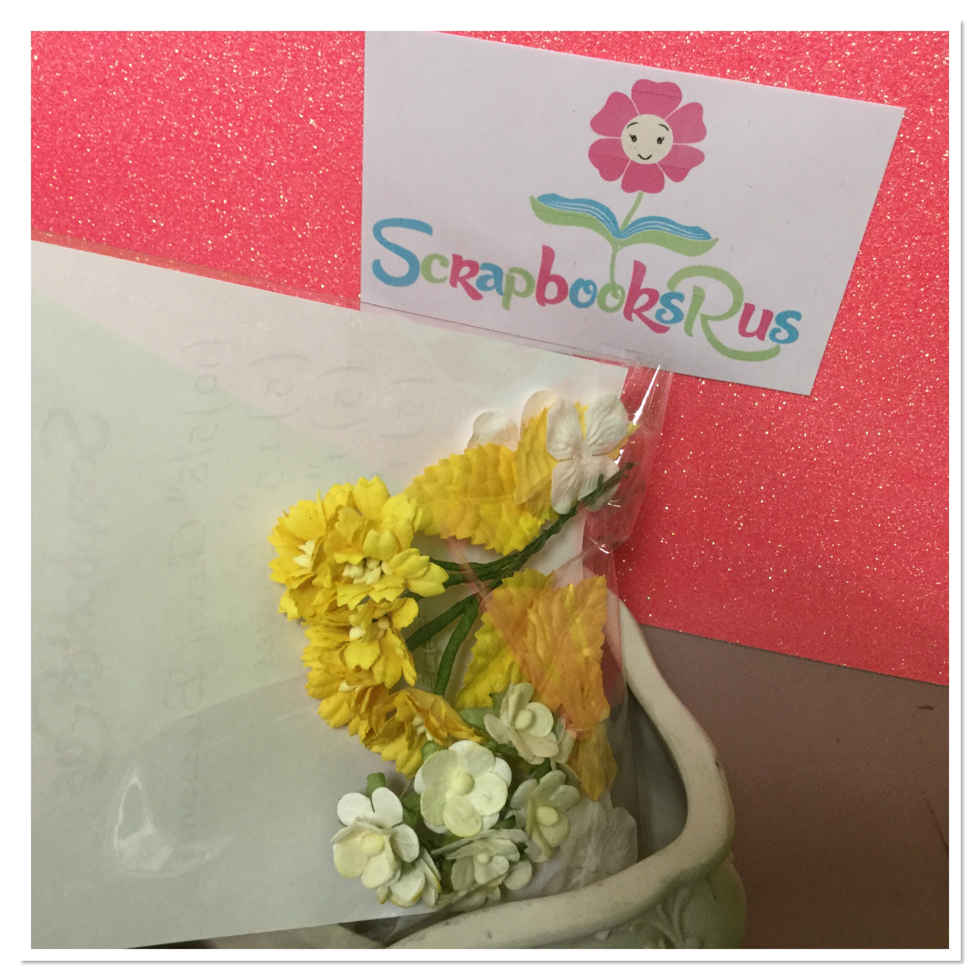 Cherry Blossoms Leaves Hydrangea Daisies 25pc Scrapbooksrus