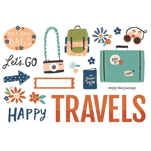 Simple Stories Simple Pages HAPPY TRAVELS Page Pieces Scrapbooksrus