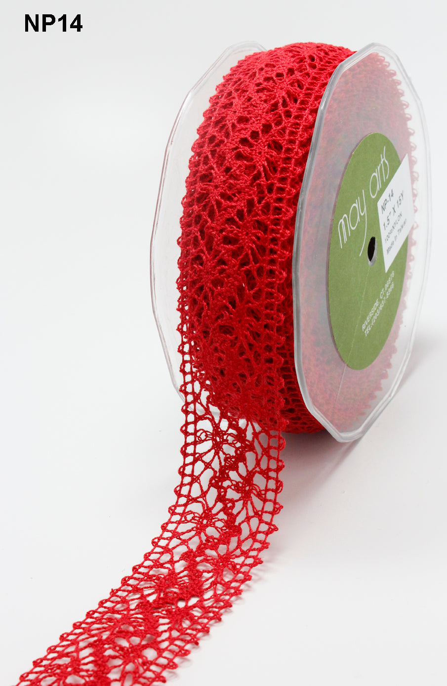 May Arts 1.5" CROCHET RIBBON 1 yard yd - Scrapbook Kyandyland