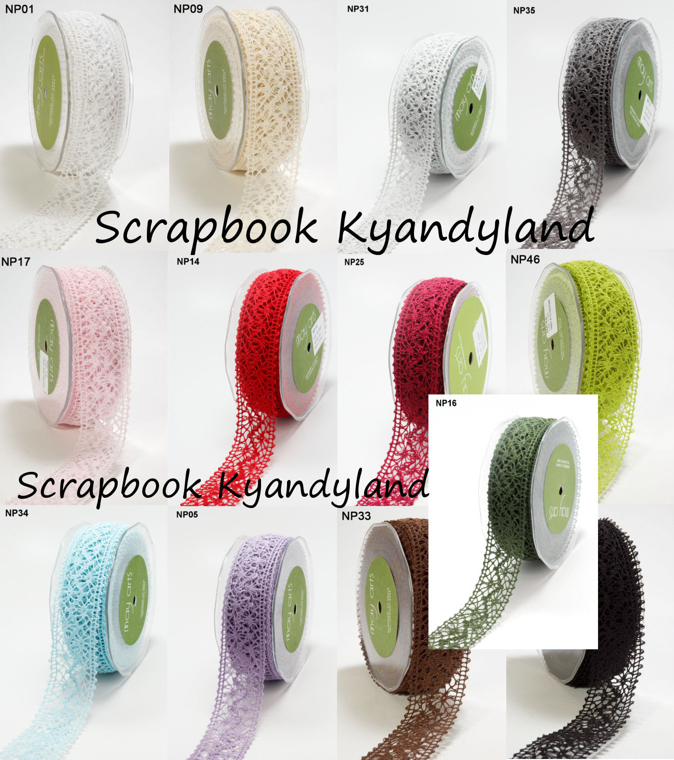 May Arts 1.5" CROCHET RIBBON 1 yard yd - Scrapbook Kyandyland