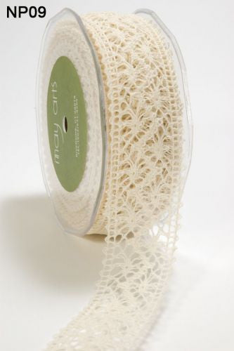 May Arts 1.5" CROCHET RIBBON 1 yard yd - Scrapbook Kyandyland