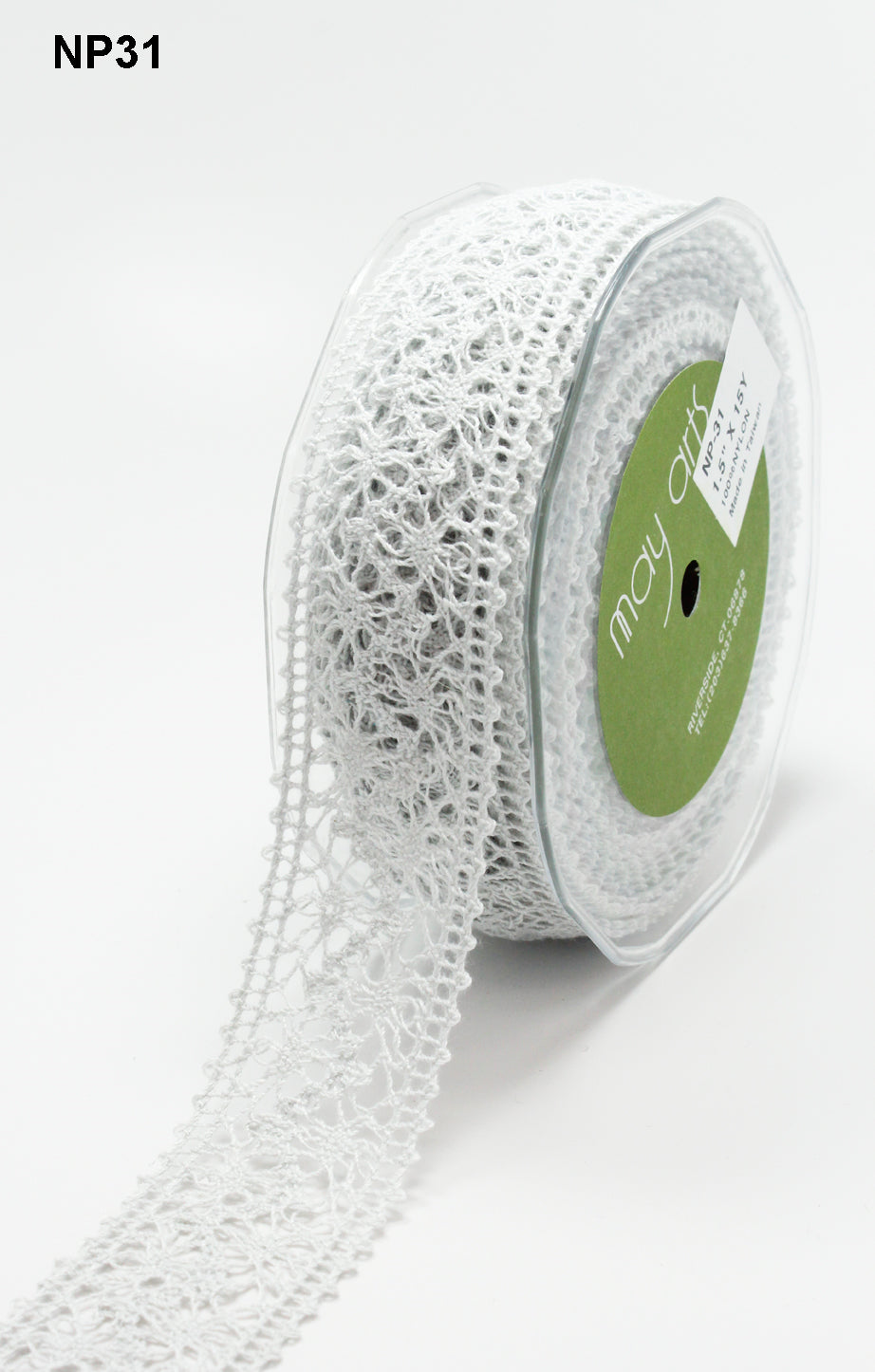 May Arts 1.5" CROCHET RIBBON 1 yard yd - Scrapbook Kyandyland