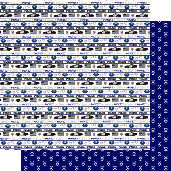 POLICE IMAGES 12"X12" Scrapbook Customs Paper Scrapbooksrus