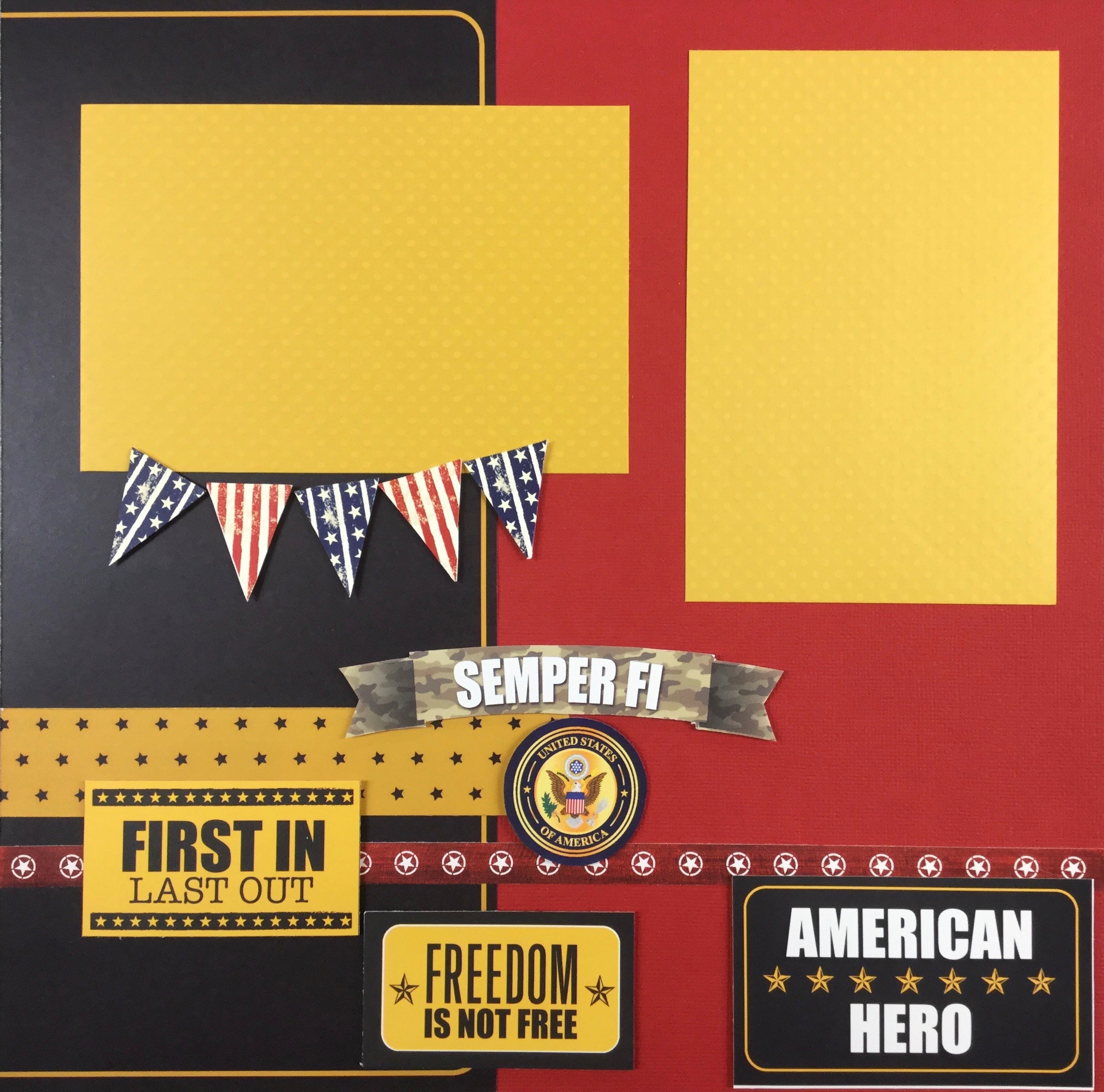 Premade Page (2) 12X12 MARINES Scrapbook @Scrapbooksrus