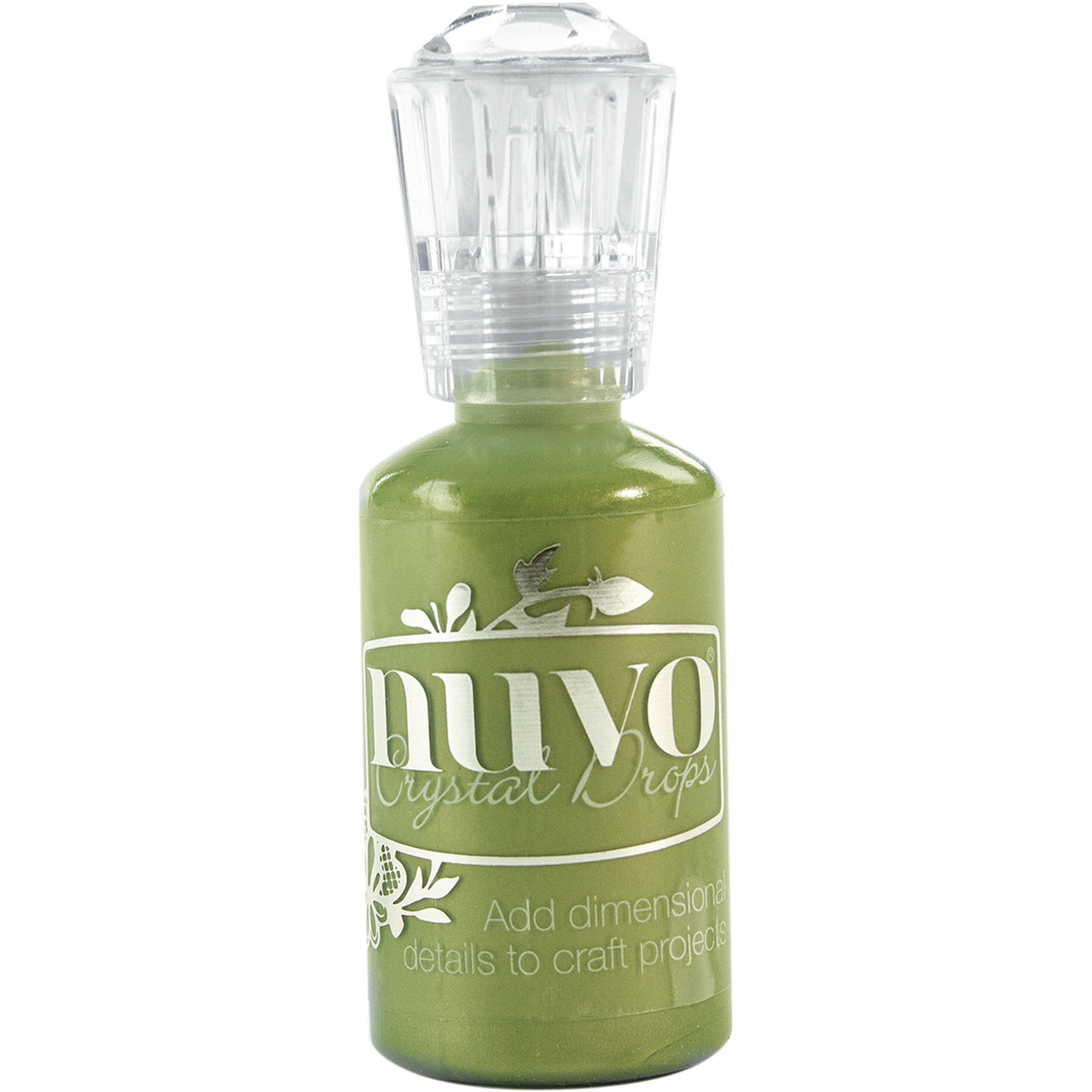 Nuvo Crystal Drops BOTTLE GREEN 3D Enamel Dots Gloss 1oz