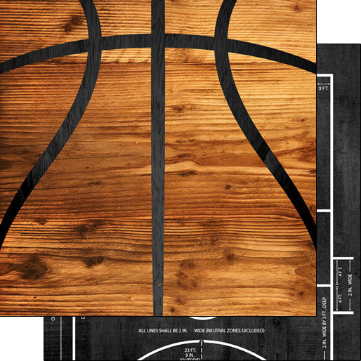 BASKETBALL WOOD SPORT 5pc Scrapbook Kit Scrapbooksrus