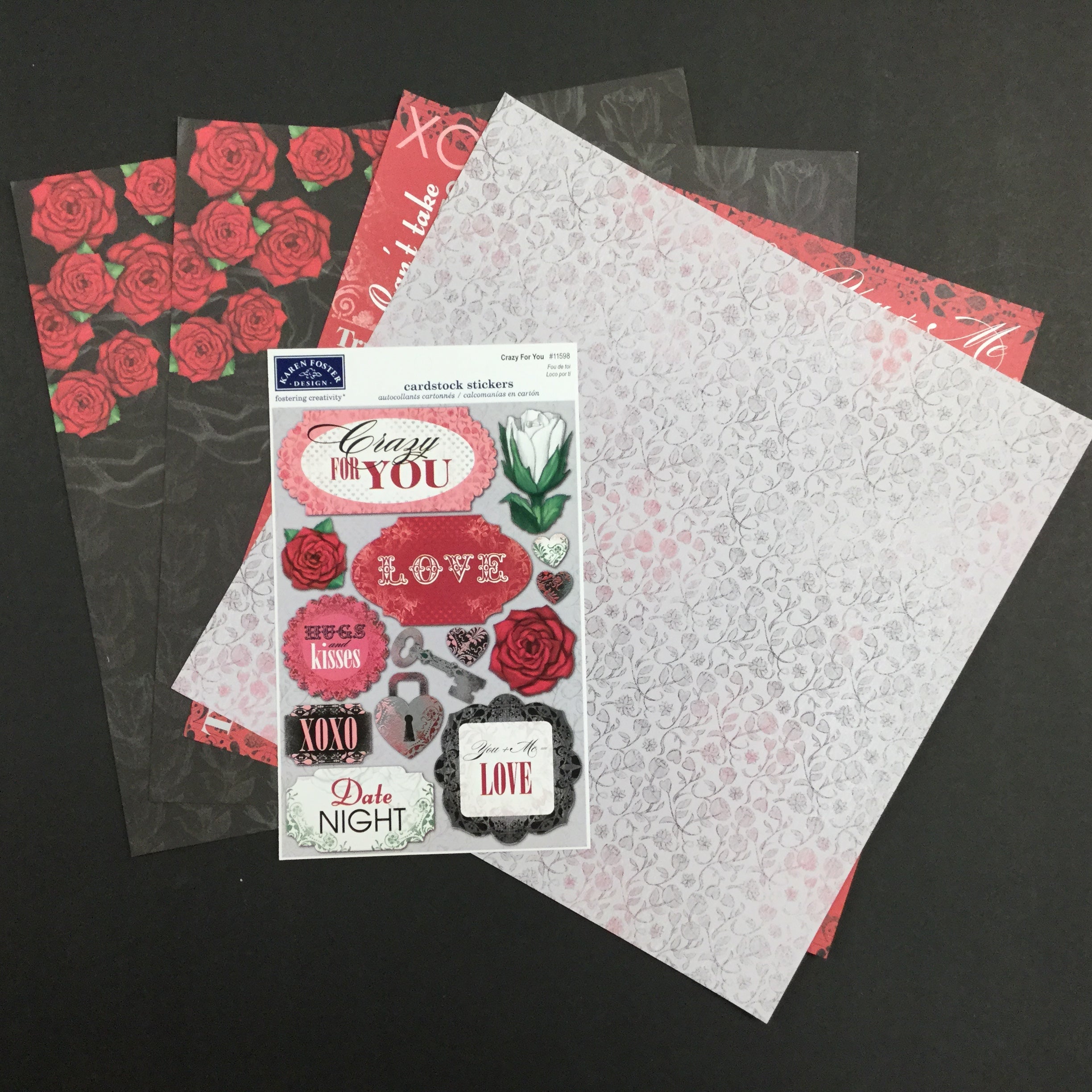 Karen Foster CRAZY FOR YOU 12"x12" Scrapbook Paper Kit Scrapbooksrus