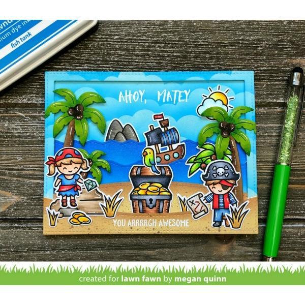 Lawn Cuts STITCHED SIMPLE WAVY BORDERS Custom Craft Dies 3 pc. Scrapbooksrus