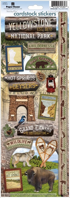 Paper House YELLOWSTONE Cardstock Stickers 17pc Scrapbooksrus