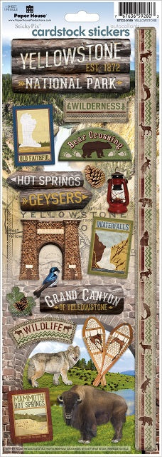 Paper House YELLOWSTONE Cardstock Stickers 17pc Scrapbooksrus 