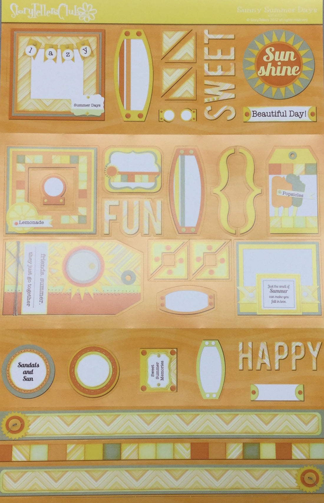 StoryTellers SUNNY SUMMER DAYS 12-3 Diecut Sheet 13"X18" Scrapbooksrus