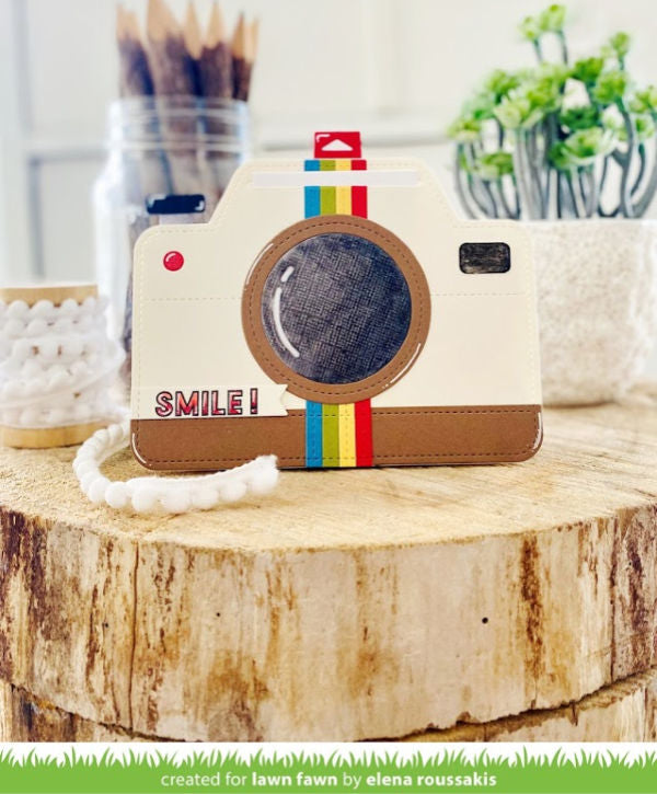 Lawn Cuts MAGIC IRIS CAMERA PULL TAB ADD ON Custom Craft Dies 6pc Scrapbooksrus