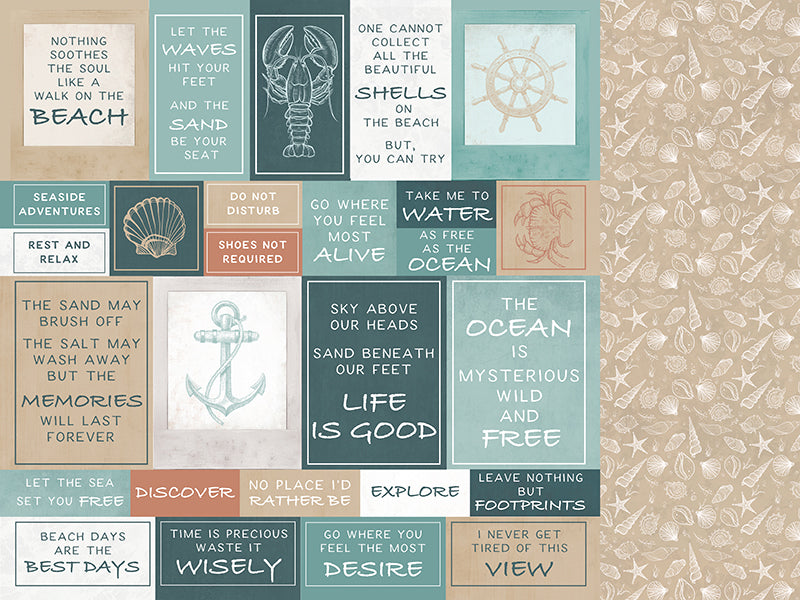 Kaisercraft Uncharted Waters Collection SHALLOWS 12"X12" Scrapbook Paper Scrapbooksrus