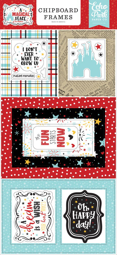 Echo Park 6"x12" A MAGICAL PLACE Chipboard Frames 20pc Scrapbooksrus