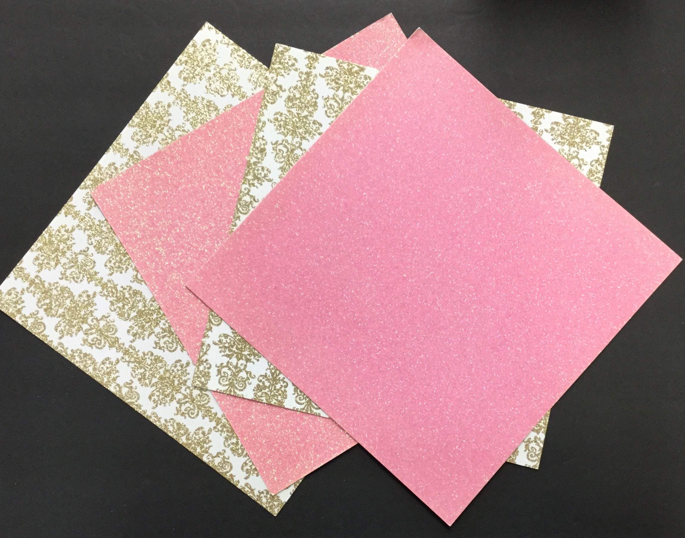 12X12 American Crafts GLITTER Cardstock Paper 4pc