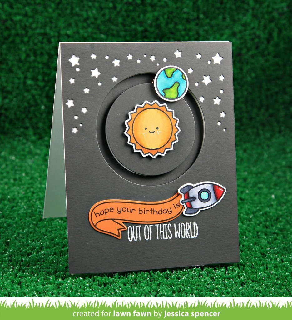 Lawn Fawn OUT OF THIS WORLD Clear Stamps 30pc Scrapbooksrus