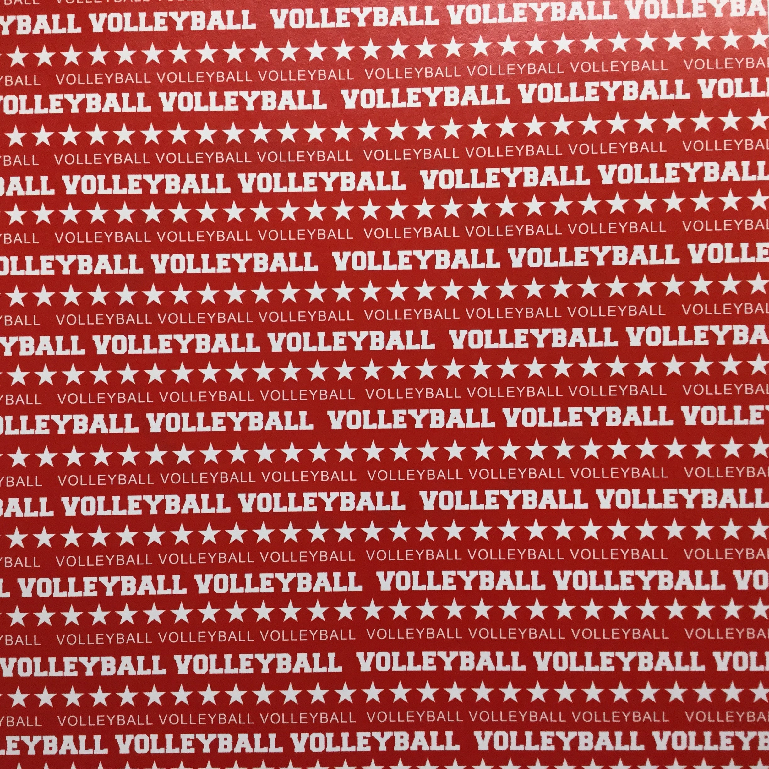 VOLLEYBALL DS CHALKBOARD SPORTS  Red 12x12 Scrapbook Paper Scrapbooksrus