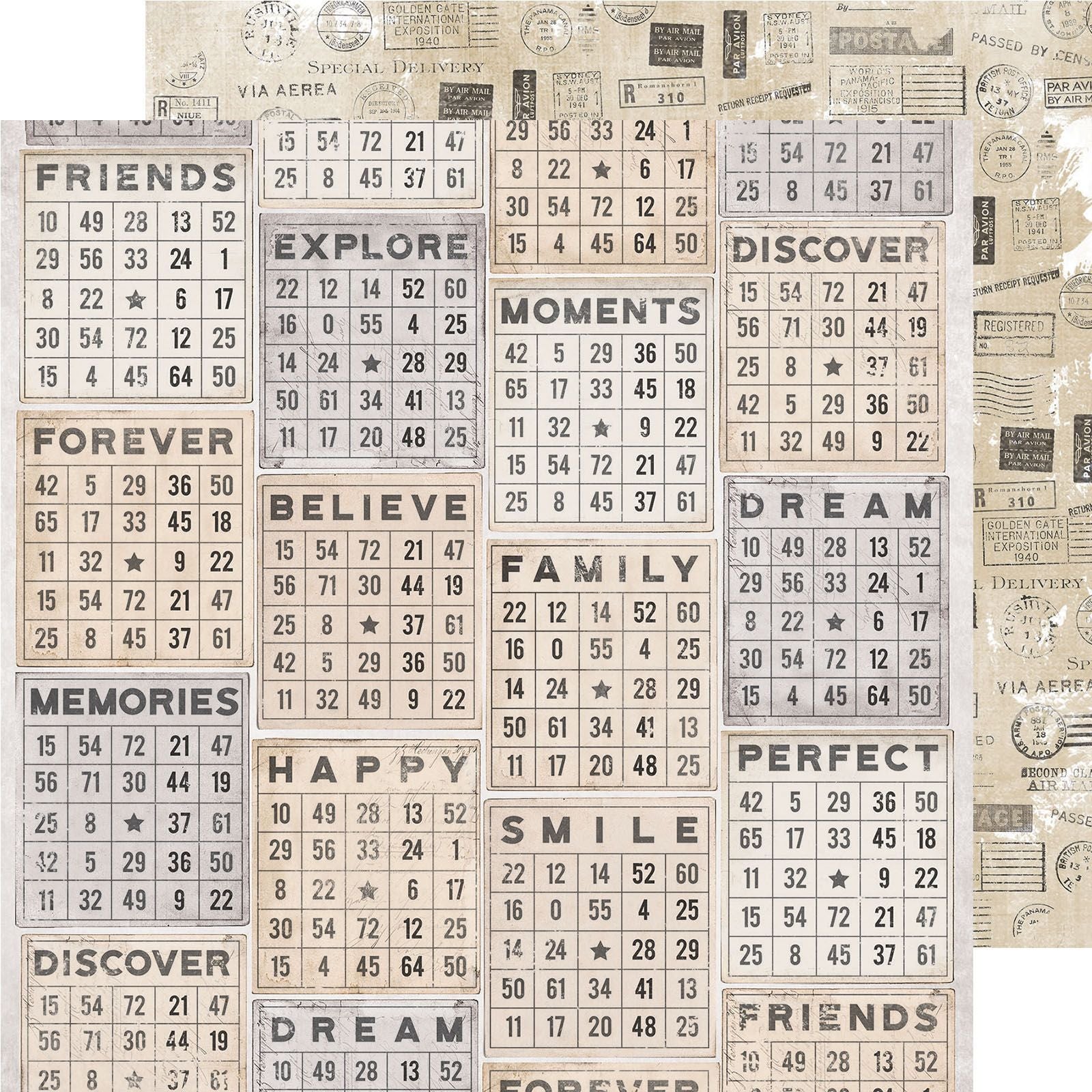 Kaisercraft Pen & Ink STAMPS 12"X12" Scrapbook Paper Scrapbooksrus
