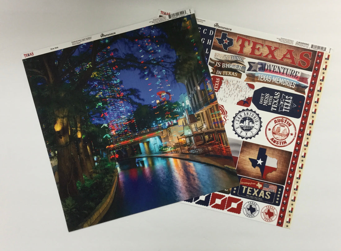 Reminisce TEXAS Paper Pack 2pc Scrapbooksrus