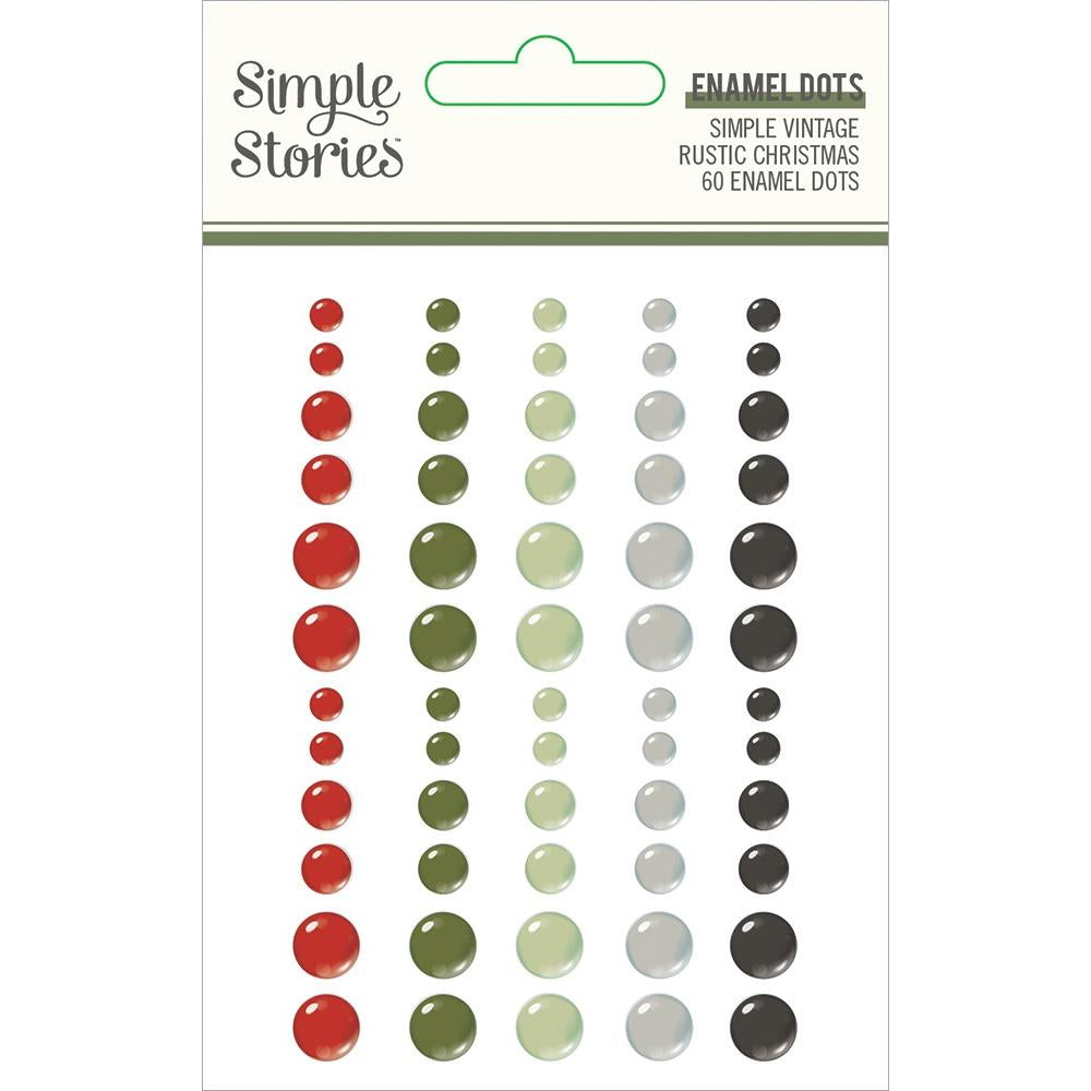 Simple Stories SIMPLE VINTAGE RUSTIC CHRISTMAS Enamel Dots 60pc Scrapbooksrus
