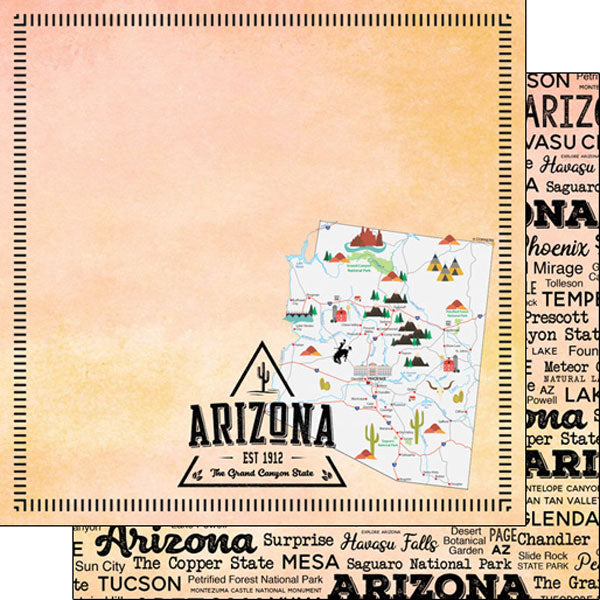 ARIZONA Scrapbook Customs 12"X12" Travel Paper Pack Scrapbooksrus