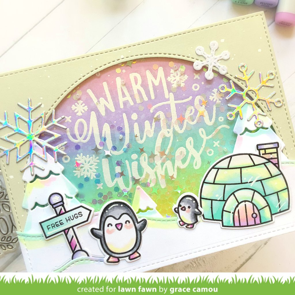 Lawn Cuts PENGUIN PARTY Custom Craft Dies 15pc Scrapbooksrus