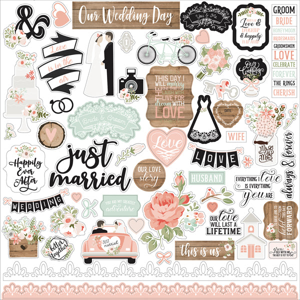 Echo Park  12"x12" OUR WEDDING 13pc COLLECTION KIT Scrapbooksrus