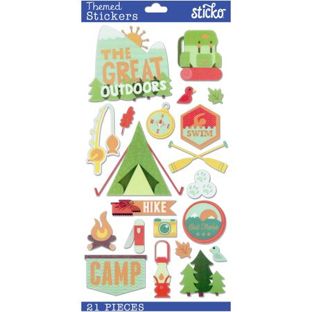 Ek Success THE GREAT OUTDOORS 2 Sticko Stickers 21pc Scrapbooksrus