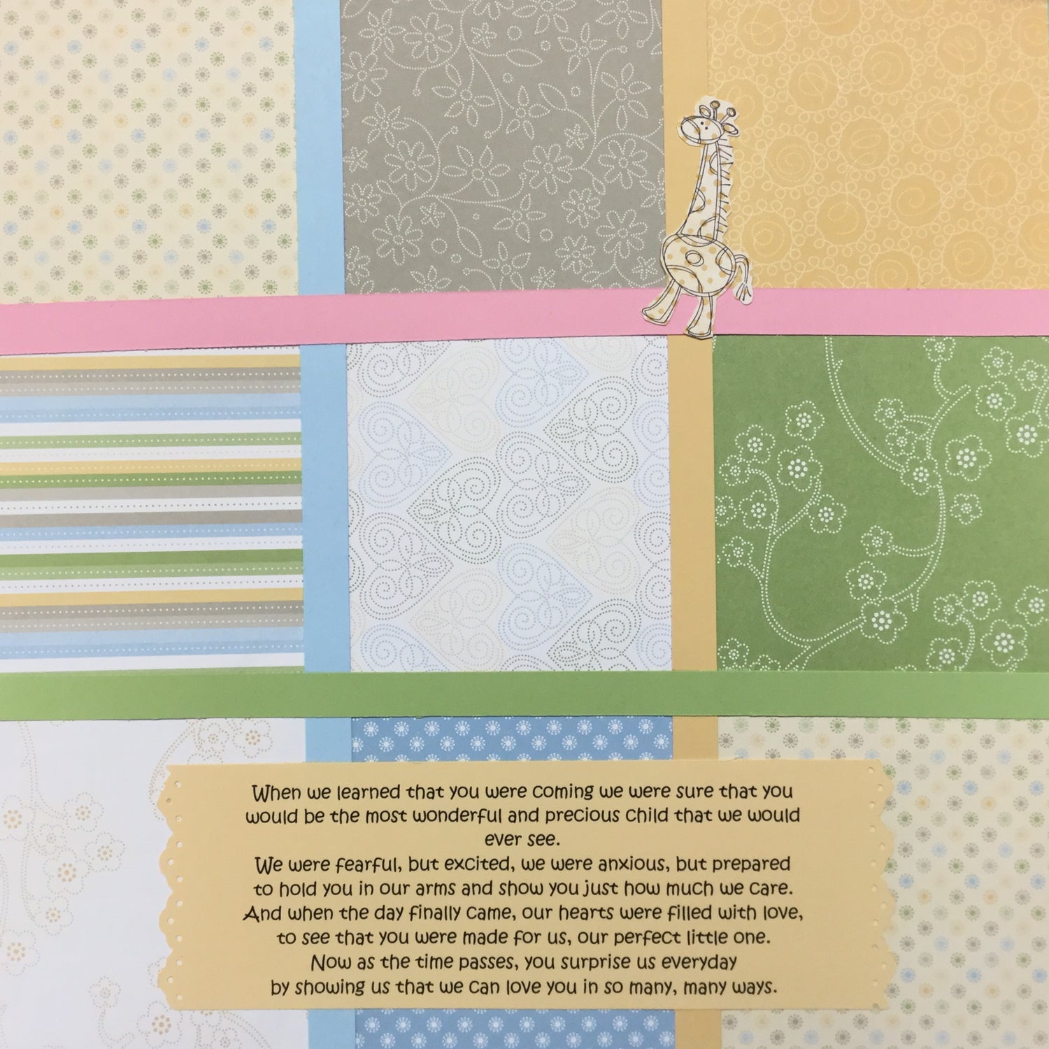 $5.00 Premade Pages BUNDLE OF JOY (2) 12"X12" Scrapbook Pages Scrapbooksrus