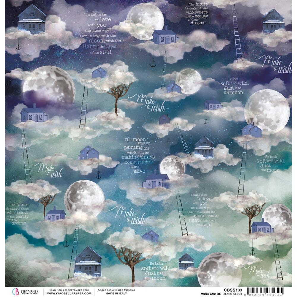 Ciao Bella Moon and Me ALARM CLOCK 12x12 Paper Scrapbooksrus