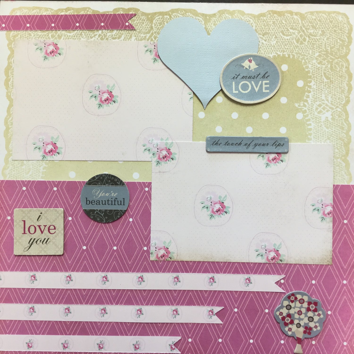 Premade Scrapbook Pages WEDDING LOVE (2) 12"x12" Marriage Scrapbooksrus