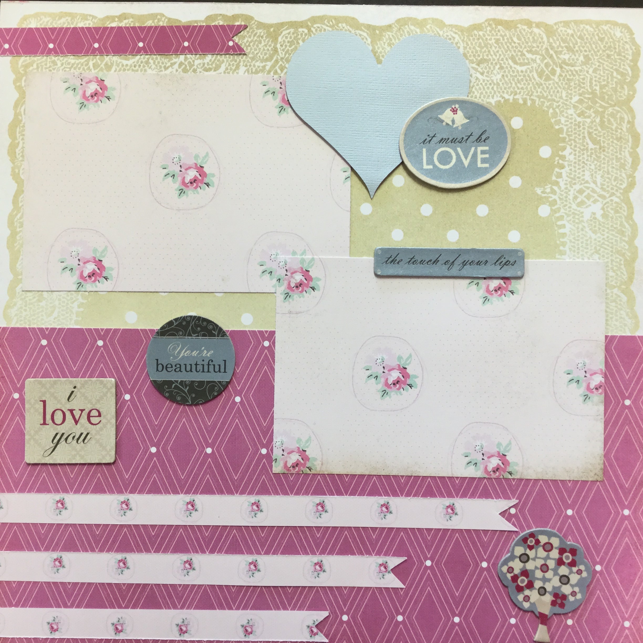 Premade Scrapbook Pages WEDDING LOVE (2) 12"x12" Marriage Scrapbooksrus